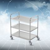 Stainless steel serving trolley, cart