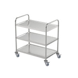 Stainless steel serving trolley, cart